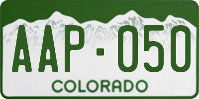 CO license plate AAP050