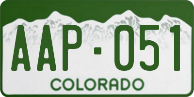 CO license plate AAP051