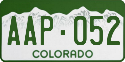 CO license plate AAP052