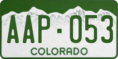 CO license plate AAP053