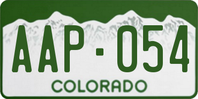 CO license plate AAP054