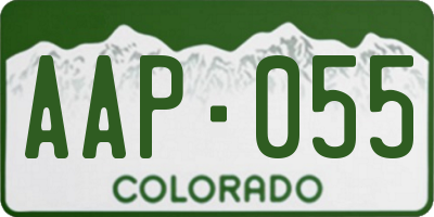 CO license plate AAP055