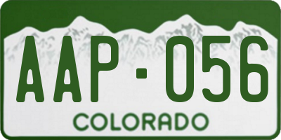 CO license plate AAP056