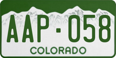 CO license plate AAP058