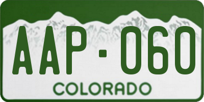 CO license plate AAP060