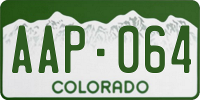 CO license plate AAP064