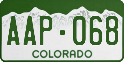 CO license plate AAP068