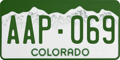 CO license plate AAP069