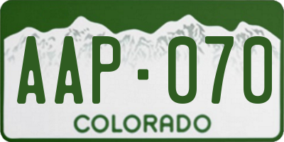 CO license plate AAP070