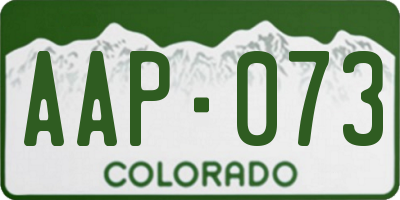 CO license plate AAP073