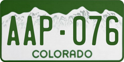 CO license plate AAP076