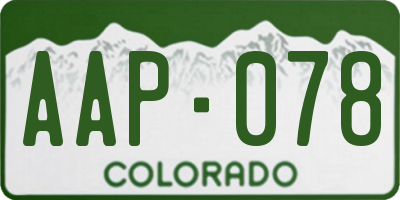 CO license plate AAP078