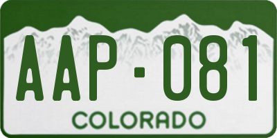 CO license plate AAP081