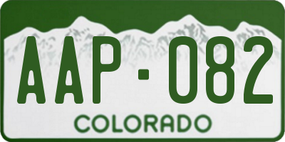 CO license plate AAP082