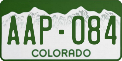 CO license plate AAP084