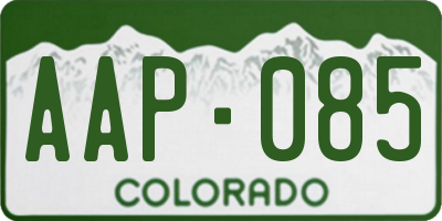 CO license plate AAP085
