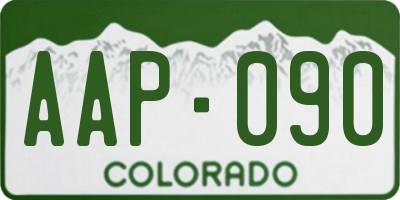 CO license plate AAP090