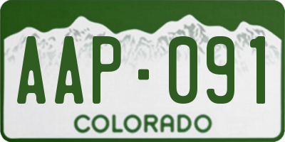 CO license plate AAP091
