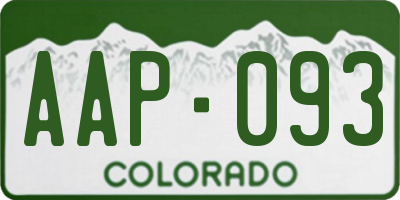 CO license plate AAP093