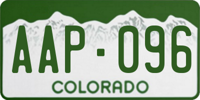 CO license plate AAP096