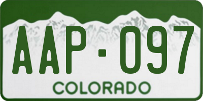 CO license plate AAP097