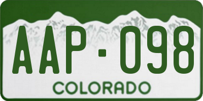CO license plate AAP098