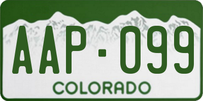 CO license plate AAP099