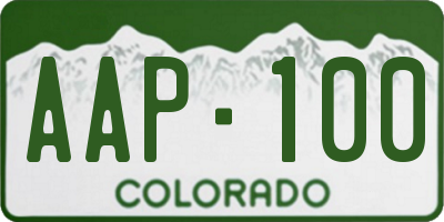 CO license plate AAP100