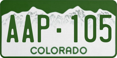 CO license plate AAP105