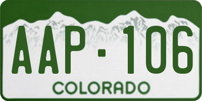 CO license plate AAP106