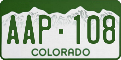 CO license plate AAP108