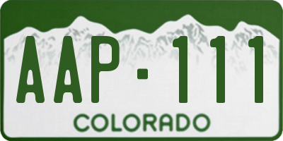 CO license plate AAP111