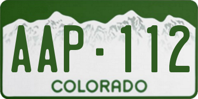 CO license plate AAP112