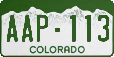CO license plate AAP113