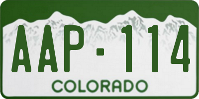 CO license plate AAP114