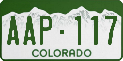 CO license plate AAP117