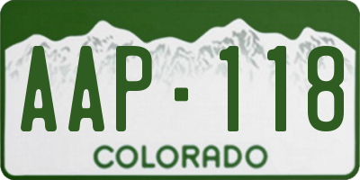 CO license plate AAP118