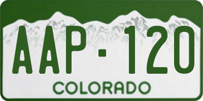 CO license plate AAP120