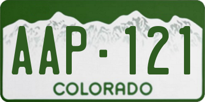 CO license plate AAP121