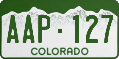CO license plate AAP127