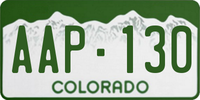 CO license plate AAP130