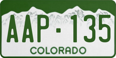 CO license plate AAP135