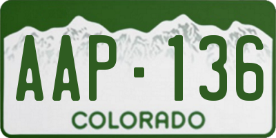 CO license plate AAP136