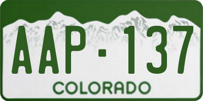 CO license plate AAP137