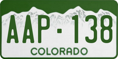 CO license plate AAP138