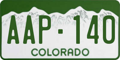 CO license plate AAP140