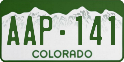 CO license plate AAP141