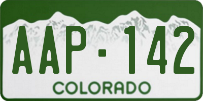 CO license plate AAP142