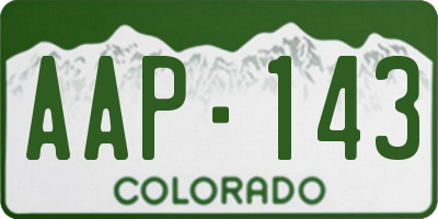 CO license plate AAP143