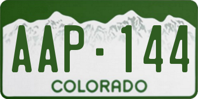 CO license plate AAP144